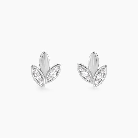 Boucles D'oreilles Puces Tihana Argent Blanc Oxyde De Zirconium - Puces Femme | Marc Orian