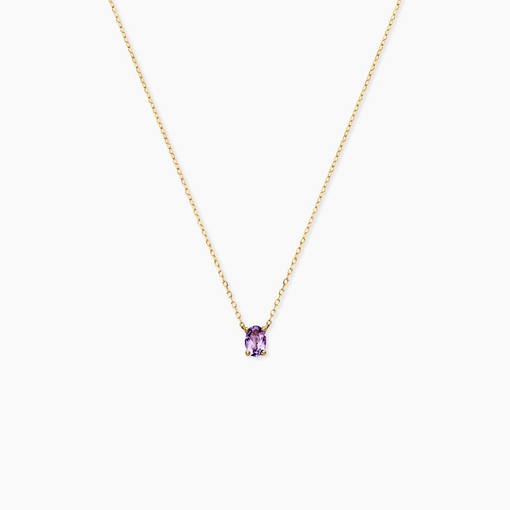 Collier Ovale Or Jaune Am&eacute;thyste - Colliers solitaires Femme | Marc Orian