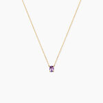 Collier Ovale Or Jaune Am&eacute;thyste - Colliers solitaires Femme | Marc Orian
