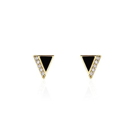 Boucles D'oreilles Puces Seymour Or Jaune Oxyde De Zirconium - Puces Femme | Marc Orian