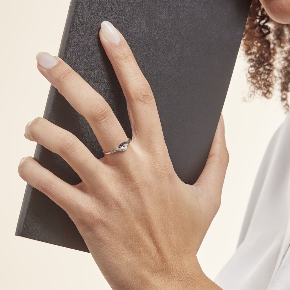 Bague Sculptural Or Blanc Diamant - Bagues pierres précieuses Femme | Marc Orian