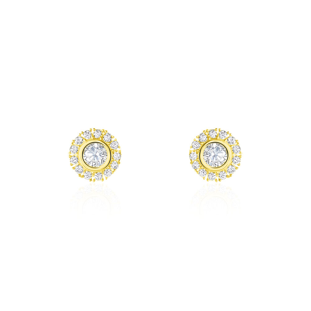 Boucles D'oreilles Or Jaune Vallie Oxydes - Puces Femme | Marc Orian