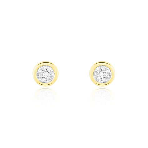 Boucles D'oreilles Puces Or Jaune Diamants - Boucles d'oreilles pierres précieuses Femme | Marc Orian