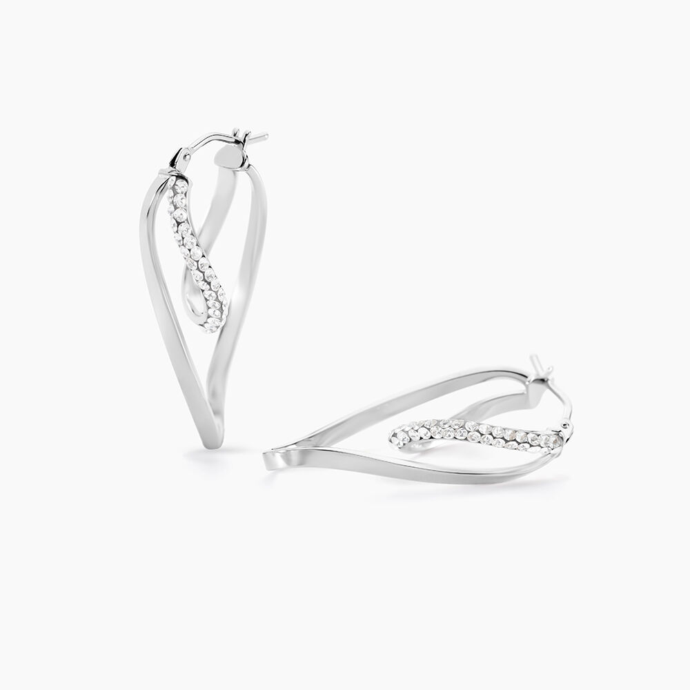 Cr&eacute;oles Luna Or Blanc Strass - Cr&eacute;oles Femme | Marc Orian