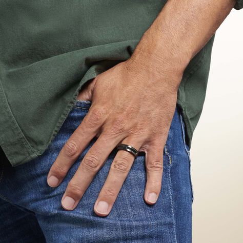 Bague Phebus Him Cosme Acier Noir - Bague fantaisie Homme | Marc Orian
