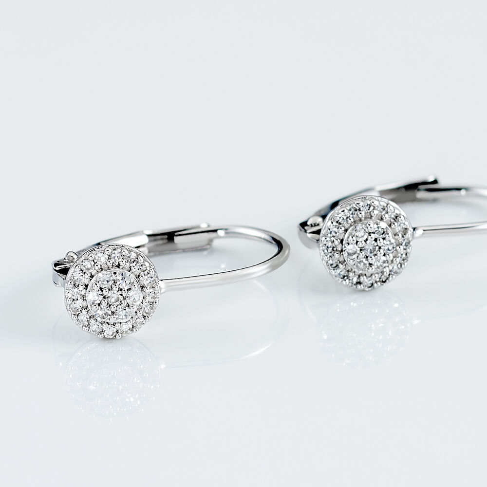 Boucles D'oreilles Pendantes Ursilla Or Blanc Diamants -  Femme | Marc Orian