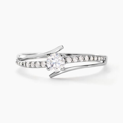 Bague April Or Blanc Oxyde De Zirconium - Solitaires Femme | Marc Orian