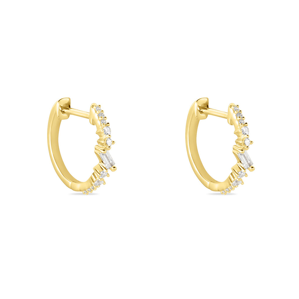 Créoles Joy Or Jaune Diamant - Boucles d'oreilles pierres précieuses Femme | Marc Orian