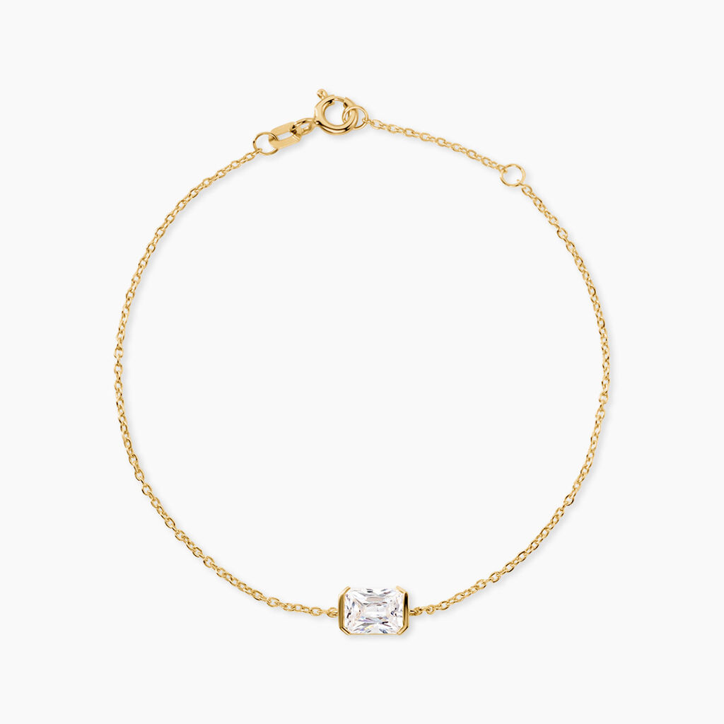 Bracelet Gail Argent Dor&eacute; A L'Or 750/1000 Oxyde De Zirconium - Bracelets cha&icirc;nes Femme | Marc Orian