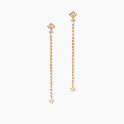 Boucles D'oreilles Pendantes &eacute;clat Perl&eacute; Plaqu&eacute; Or Oxyde De Zirconium - Pendantes Femme | Marc Orian