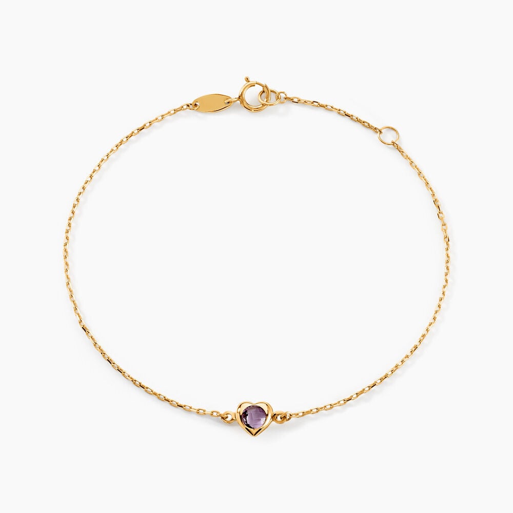 Bracelet Icarus Or Jaune Am&eacute;thyste - Bracelets cha&icirc;nes Femme | Marc Orian