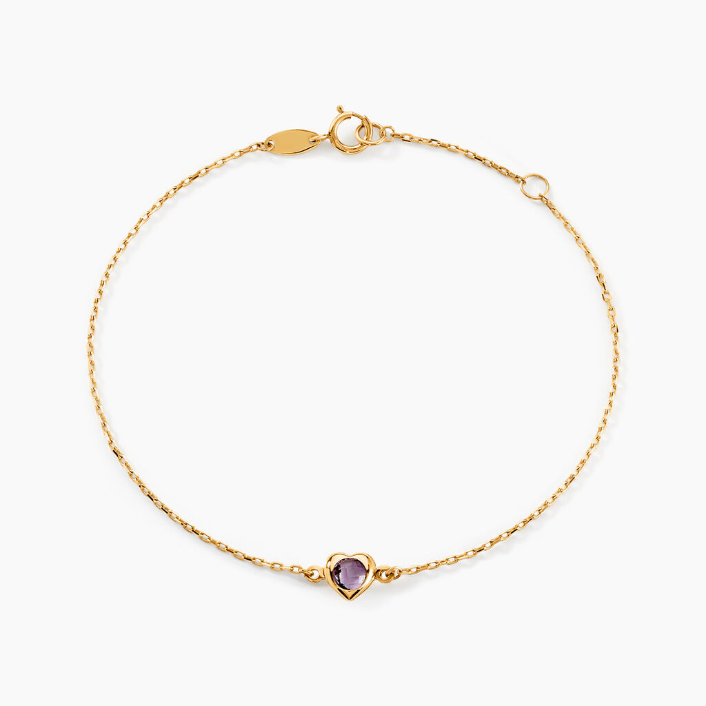 Bracelet Icarus Or Jaune Am&eacute;thyste - Bracelets cha&icirc;nes Femme | Marc Orian