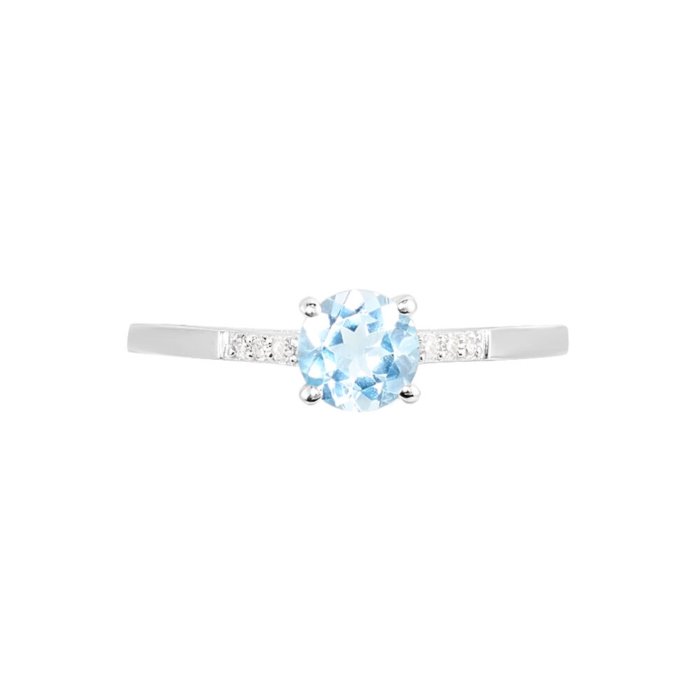 Bague Tarente Or Blanc Topaze Et Diamant - Bagues pierres fines Femme | Marc Orian