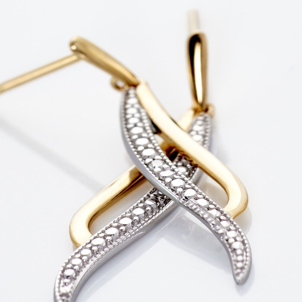 Boucles D'oreilles Pendantes Or Jaune Maaria Diamants - Pendantes Femme | Marc Orian