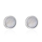 Boucles D'oreilles Puces Zealie Argent Blanc Nacre - Puces Femme | Marc Orian