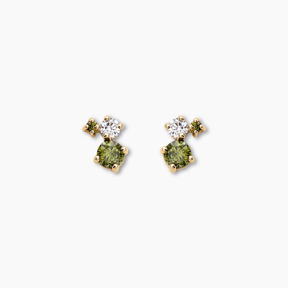 Boucles D'oreilles Puces Sharleen Plaqué Or Jaune Oxyde De Zirconium - Puces Femme | Marc Orian