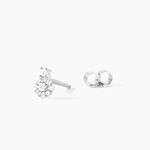 Boucles D'oreilles Puces Melyna Argent Blanc Oxyde De Zirconium - Puces Femme | Marc Orian