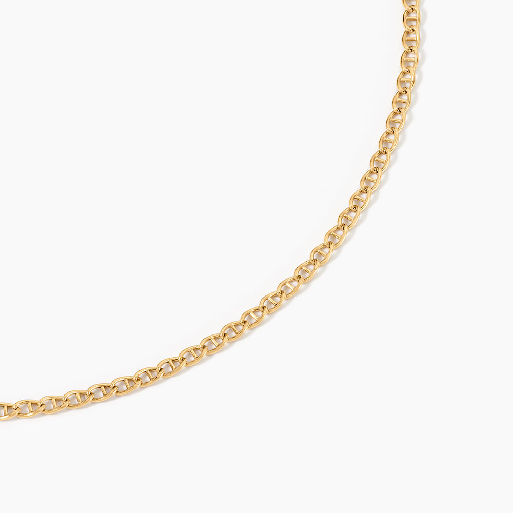 Collier Capucin Or Jaune Maille Marine Plate - Chaines Femme | Marc Orian