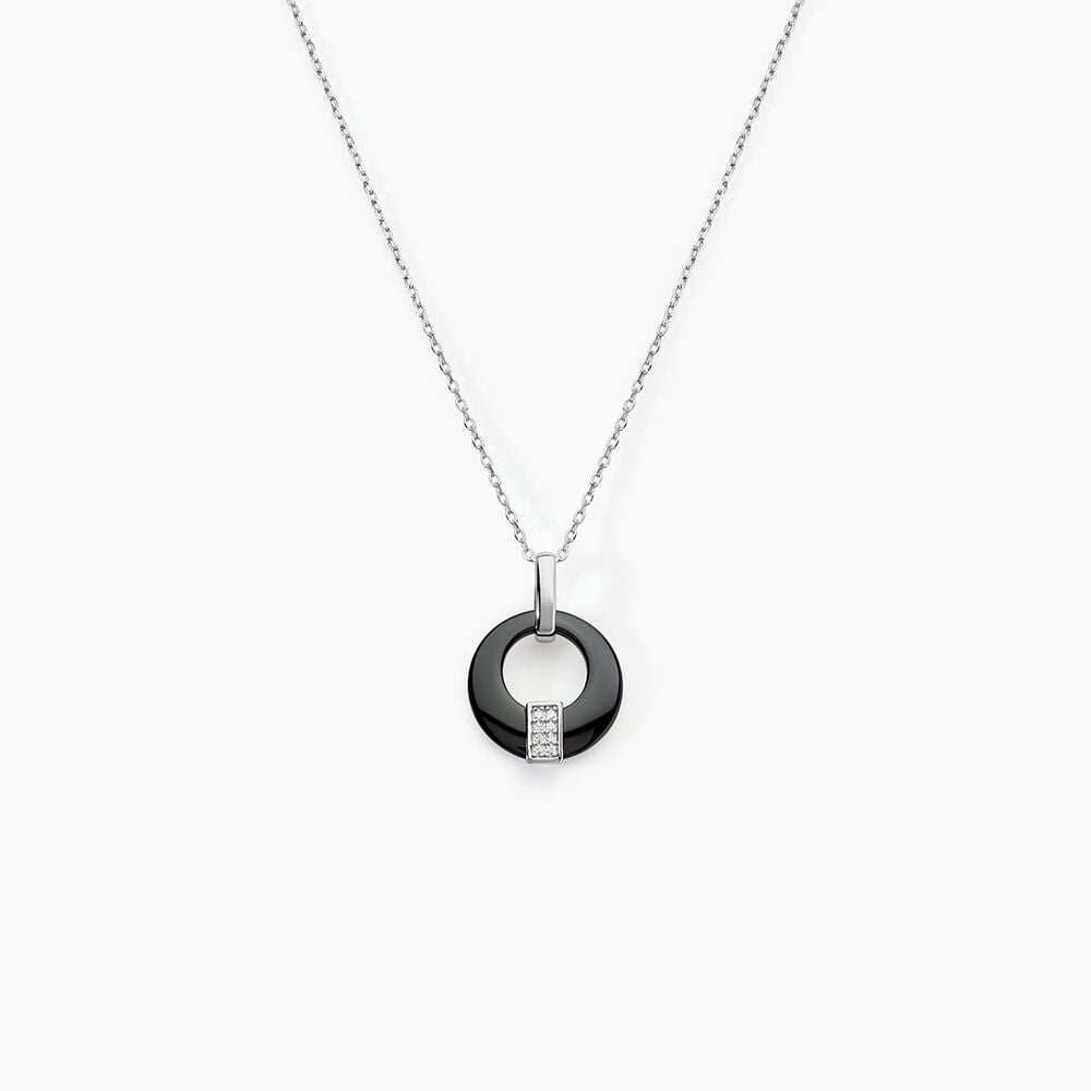 Collier Suzanne Argent Blanc C&eacute;ramique Et Oxyde De Zirconium - Colliers avec pierres Femme | Marc Orian
