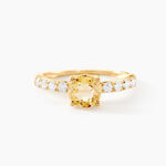 Bague Or Jaune Monroe Citrine Oxydes De Zirconium - Bagues pierres fines Femme | Marc Orian