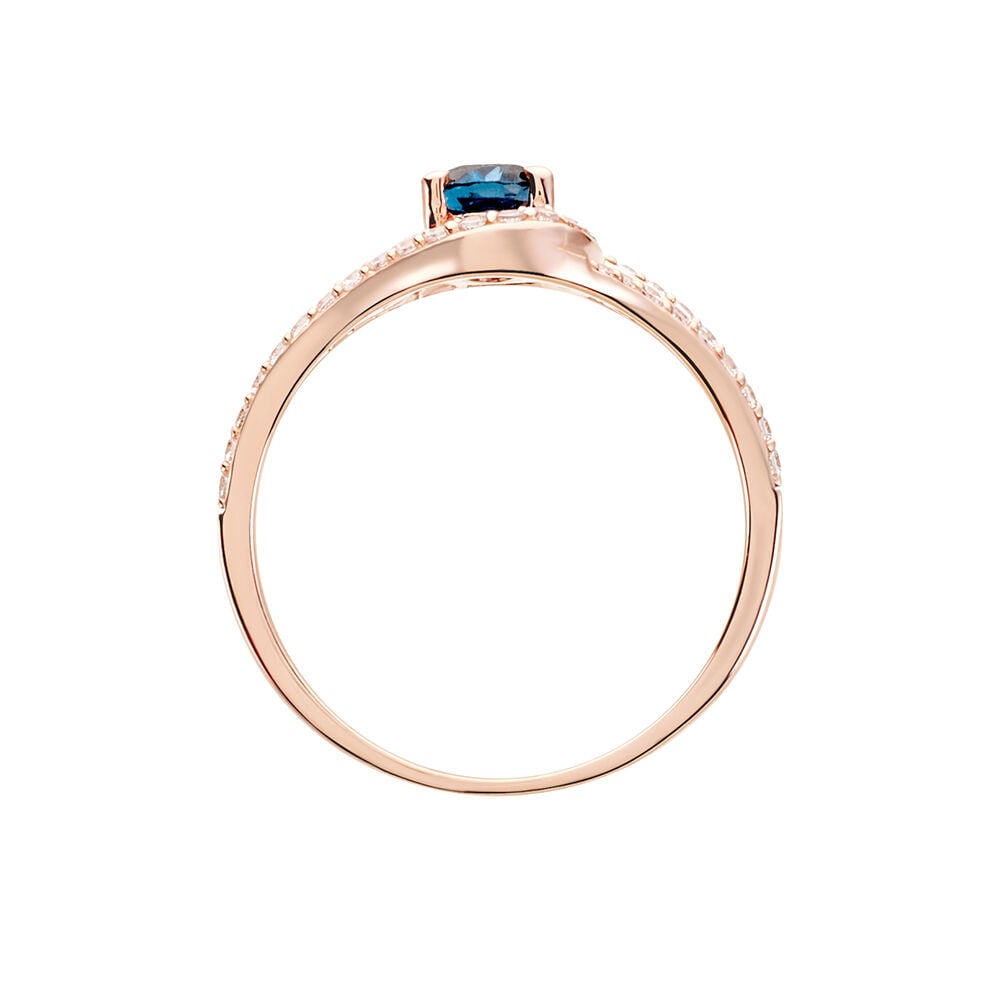 Bague Jannha Or Rose Topaze Et Oxyde De Zirconium - Bagues pierres fines Femme | Marc Orian