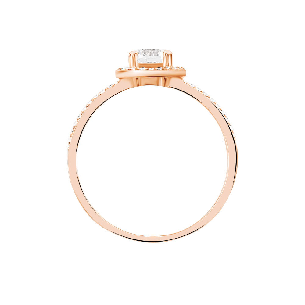 Bague Garine Or Rose Oxyde De Zirconium - Solitaires Femme | Marc Orian