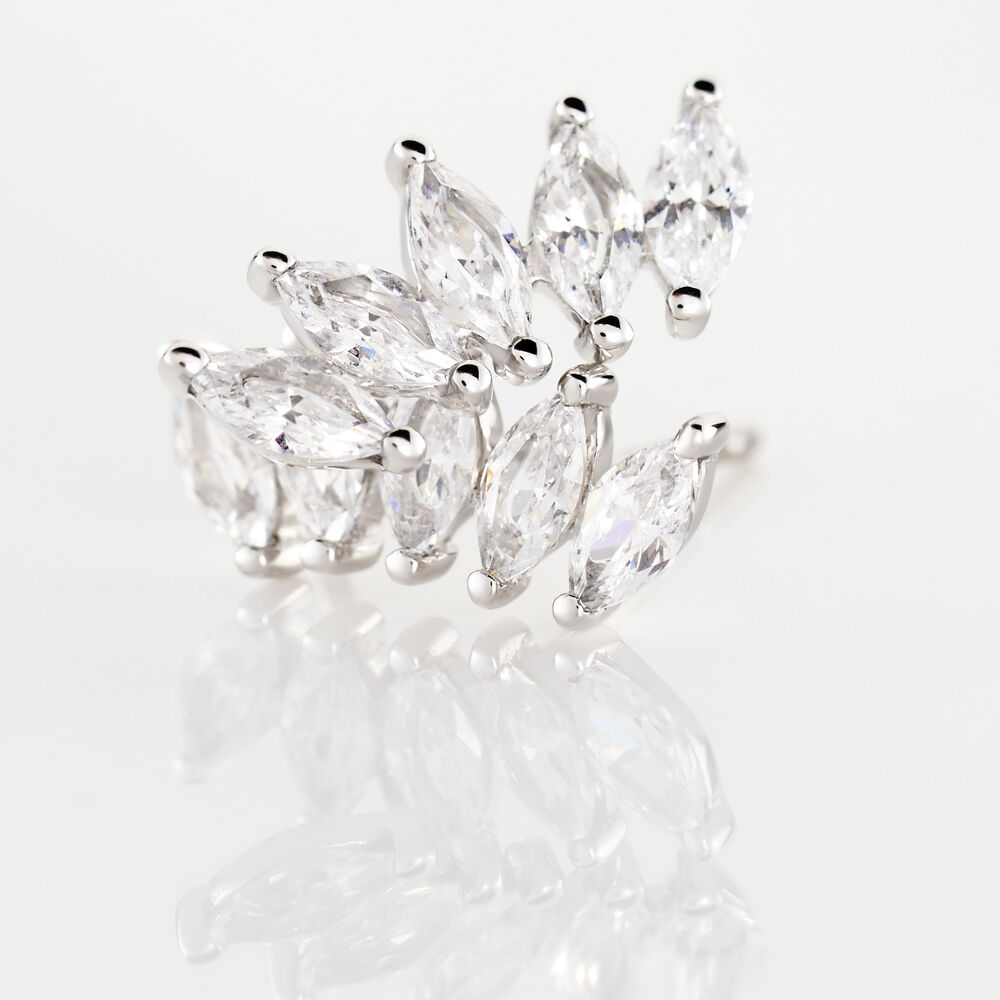 Bijoux D'oreilles Edma Or Blanc Oxyde De Zirconium - Piercings d'oreilles Femme | Marc Orian