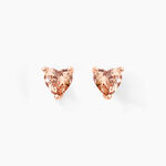 Boucles D'oreilles Puces Kelvyn Argent Rose Oxyde De Zirconium - Puces Femme | Marc Orian