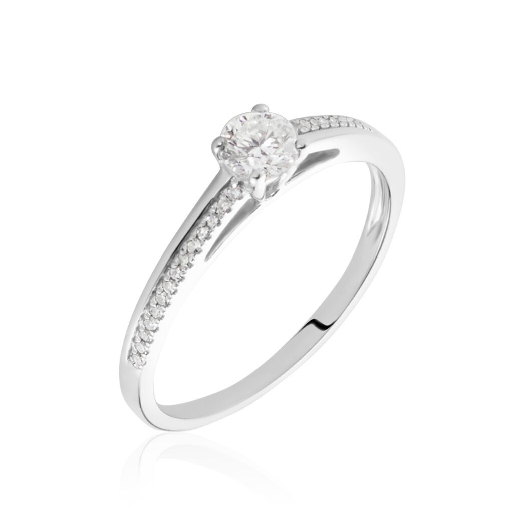 Bague Solitaire Alexandra Or Blanc Diamant - Solitaires Femme | Marc Orian