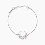 Bracelet Azalea Argent Blanc Email Rose - Bracelets fantaisie Femme | Marc Orian
