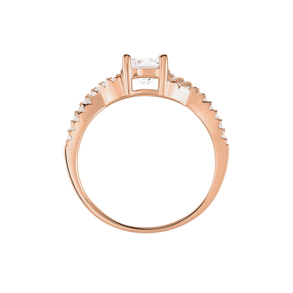 Bague Karin Argent Rose Oxyde De Zirconium - Solitaires Femme | Marc Orian