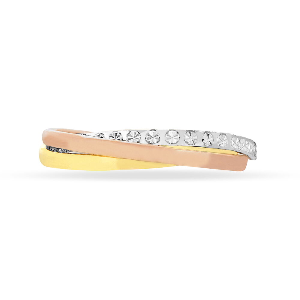 Alliance Entrelacee Diamantee Ruban Plat Or Tricolore - Alliances duo Femme | Marc Orian