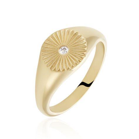 Chevaliere Plaqué Or Cicinus Oxyde De Zirconium - Bagues Solitaire Femme | Marc Orian