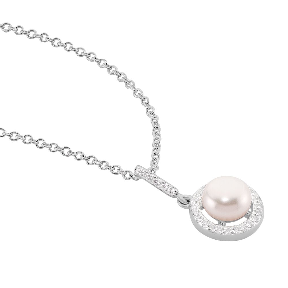 Collier Mathie Argent Blanc Perle De Culture Et Oxyde De Zirconium - Colliers avec pierres Femme | Marc Orian