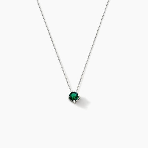 Collier Solitaire Argent Blanc Rio Santa Teresa Oxyde De Zirconium - Colliers solitaires Femme | Marc Orian
