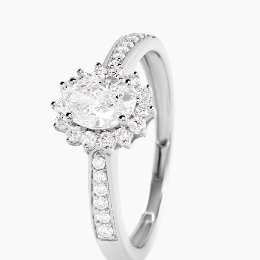 Bague Myles Platine Blanc Diamant Synth&eacute;tique - Solitaires Femme | Marc Orian