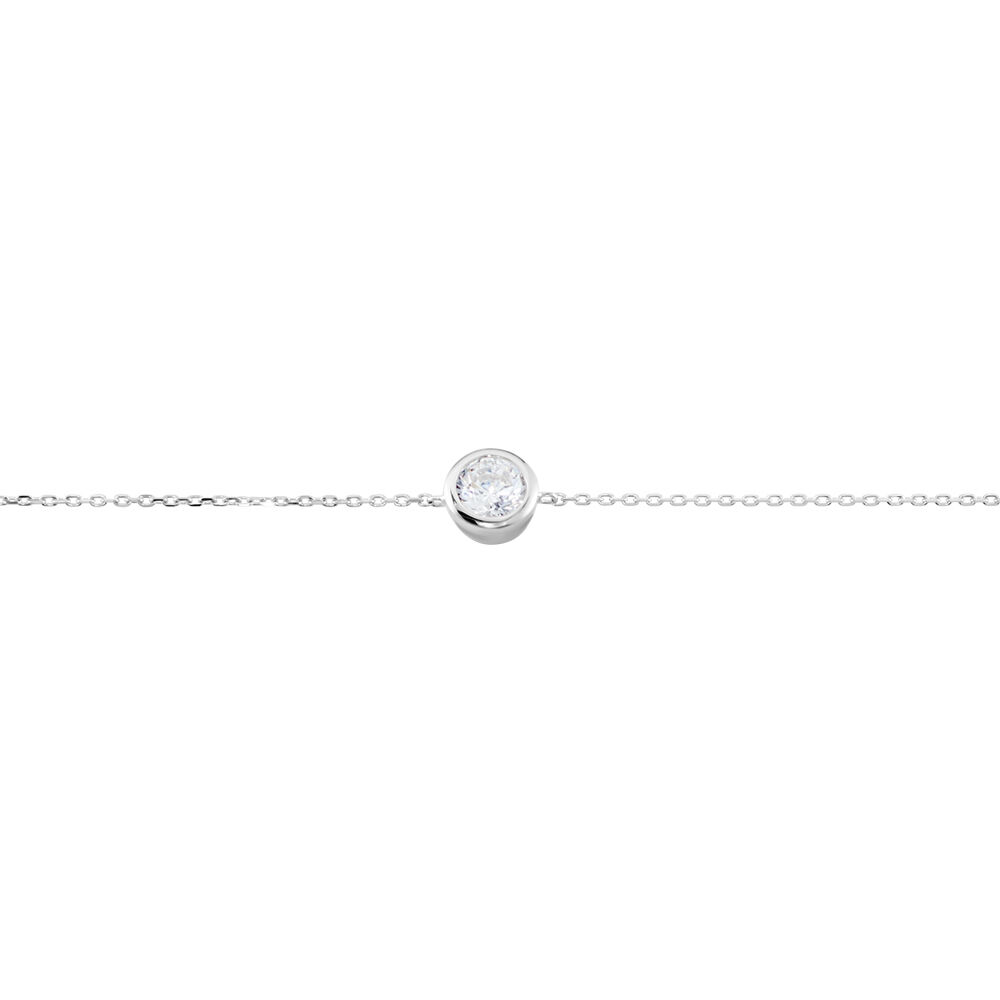 Bracelet Columbine Or Blanc Oxyde De Zirconium Blanc - Bracelets chaînes Femme | Marc Orian