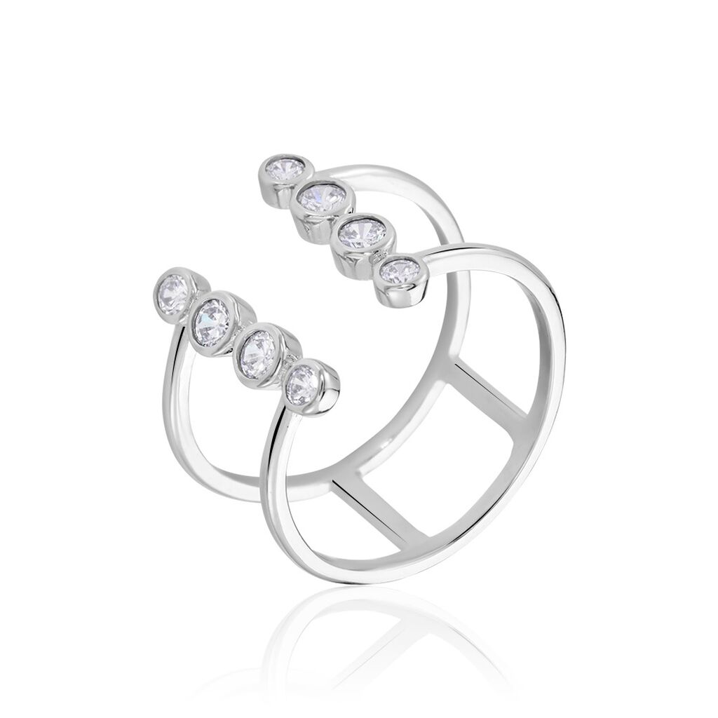 Bague Ajustable Janvier Argent Oxydes De Zirconium - Bagues avec pierre Femme | Marc Orian