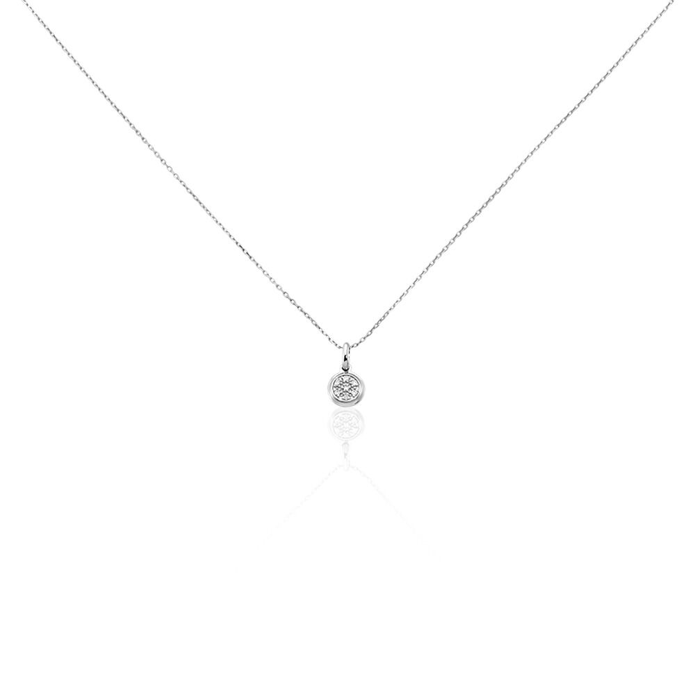 Collier Or Blanc Ruta Diamants - Colliers avec pierres Femme | Marc Orian