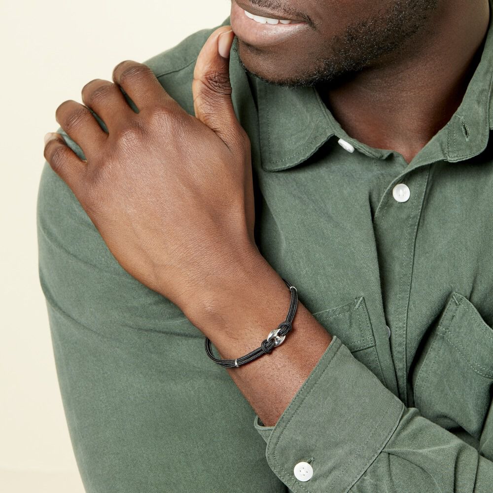 Bracelet Fabrice Acier Blanc - Bracelets cordons Homme | Marc Orian