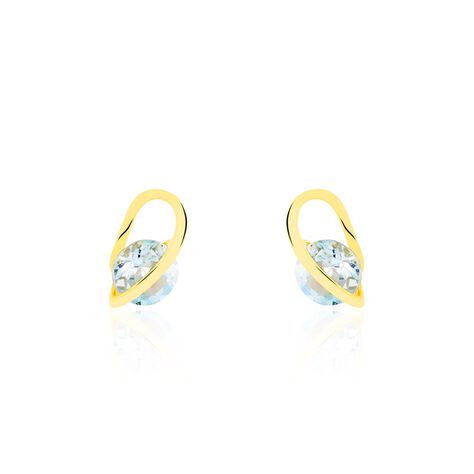 Boucles D'oreilles Puces Or Jaune Berecyntia Topaze - Clous d'oreilles Femme | Marc Orian