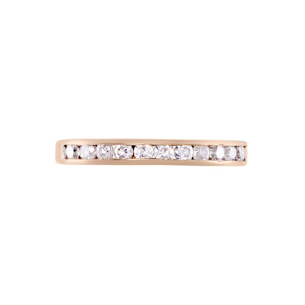 Demi Alliance Davila Or Rose Oxyde - Alliances avec pierres Femme | Marc Orian