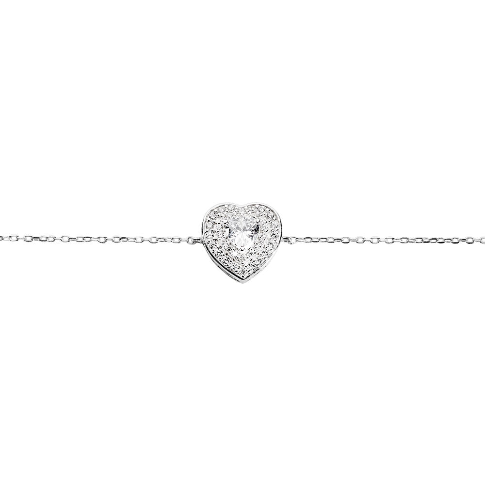 Bracelet Lumineuse Argent Blanc Oxyde De Zirconium - Bracelets chaînes Femme | Marc Orian