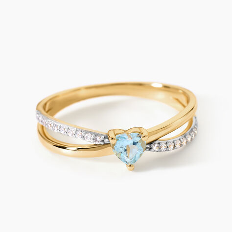 Bague Rory Argent Dor&eacute; A L'Or 750/1000 Topaze Oxyde De Zirconium - Bagues pierres fines Femme | Marc Orian