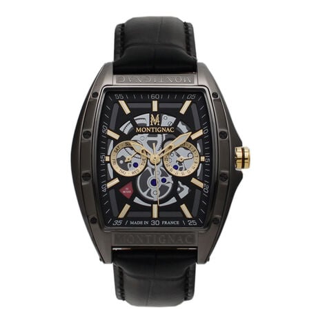 Montre Montignac Tonneau Noir - Montres étanches Homme | Marc Orian