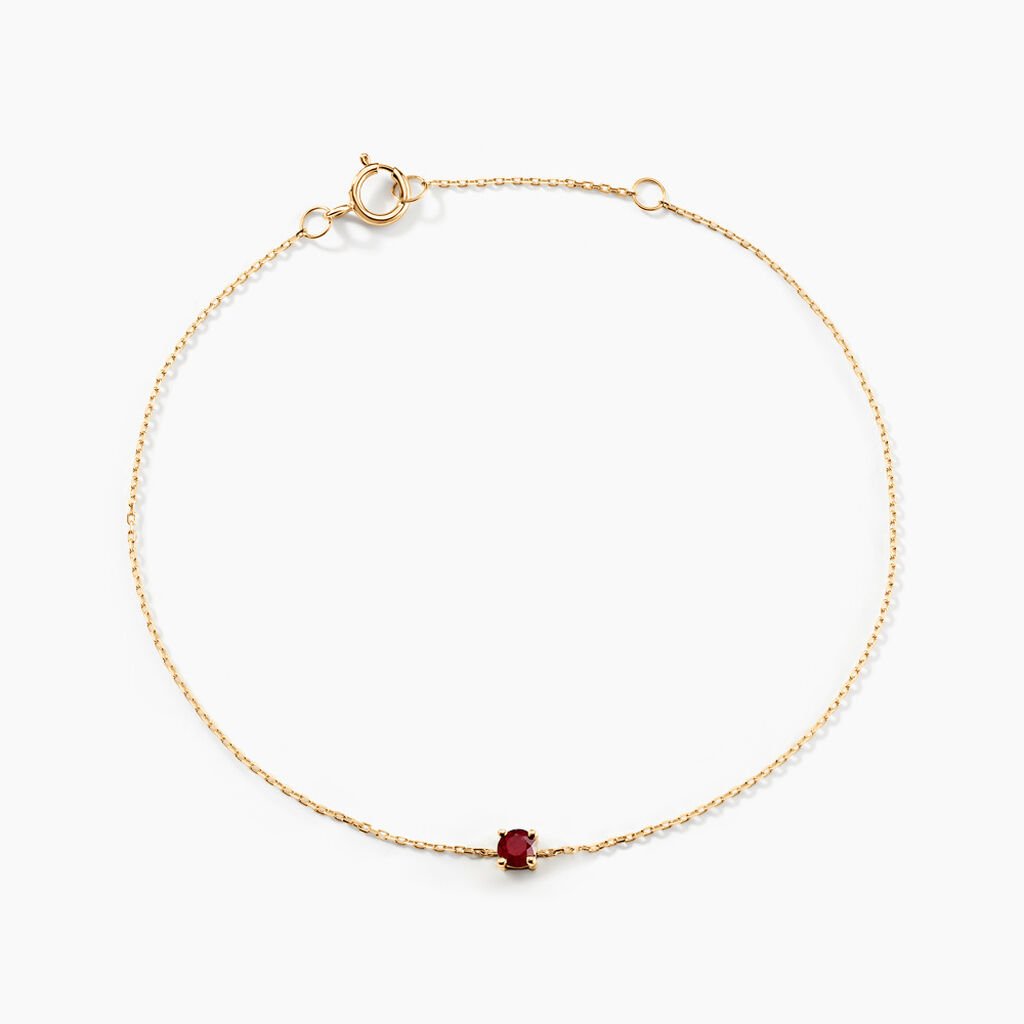 Bracelet Or Jaune Onora Rubis - Bracelets chaînes Femme | Marc Orian