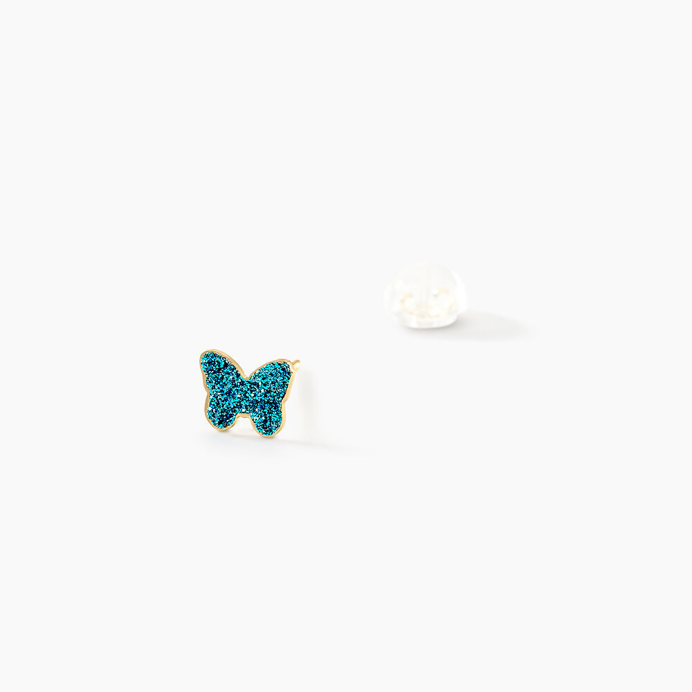 Boucles D'oreilles Puces Solena Papillon Or Jaune - Puces Enfant | Marc Orian