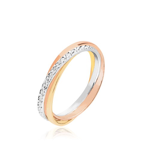 Alliance Entrelacee Diamantee Ruban Plat Or Tricolore - Alliances duo Femme | Marc Orian