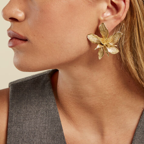 Boucles D'oreilles Puces Majorelle Acier Jaune - Puces  | Marc Orian