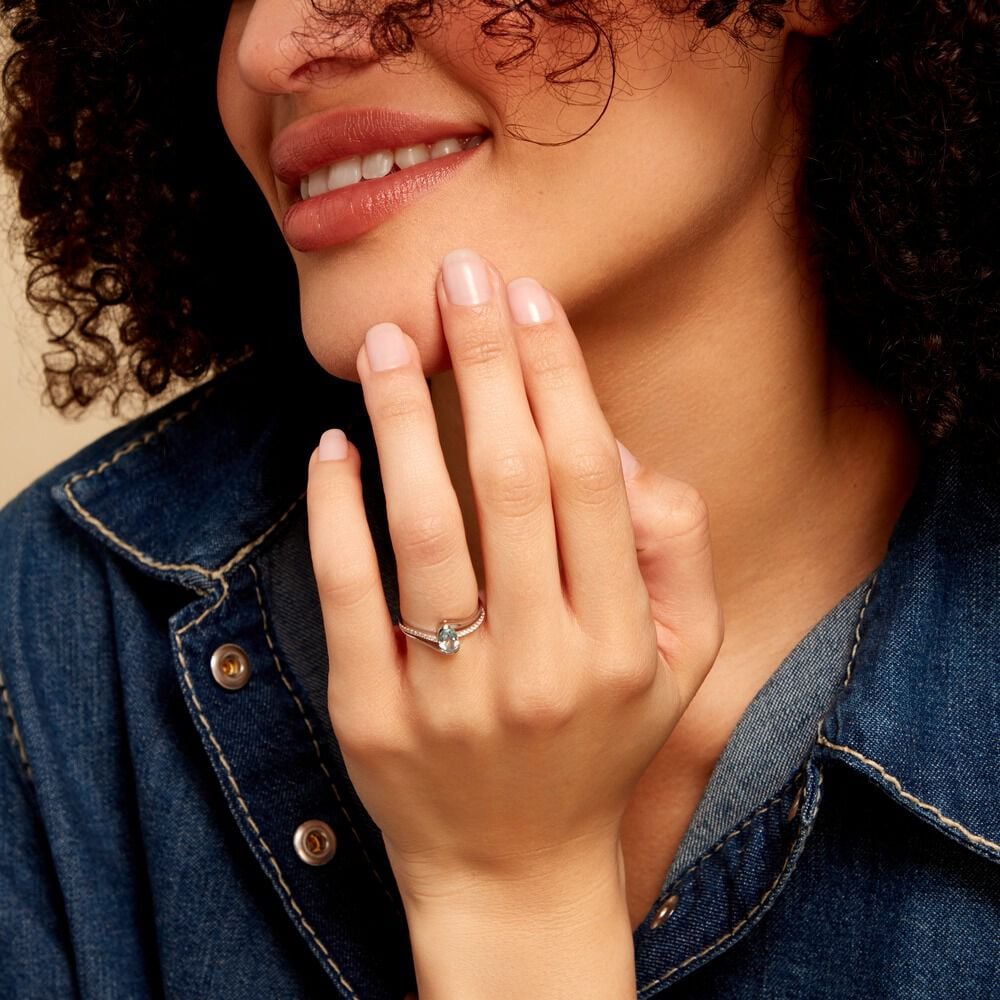 Bague Or Blanc Anja Topaze - Bagues pierres fines Femme | Marc Orian